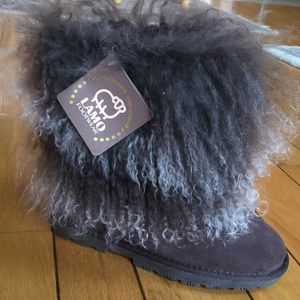 COPY - LAMO shearling Fuzzy Boot Brown Suede Ladi…